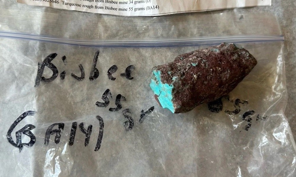 Bisbee Turquoise Rough Stabilized Nugget 55 Grams