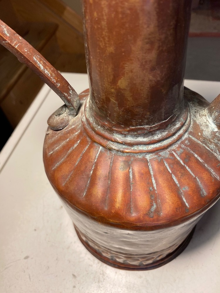 Antique Red Copper Ottoman Pitcher Islamic Handmade