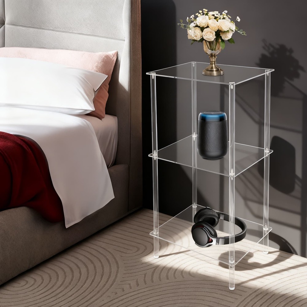 Acrylic Record Player Stand Clear Record Player Stand Rack Side Table/End Table