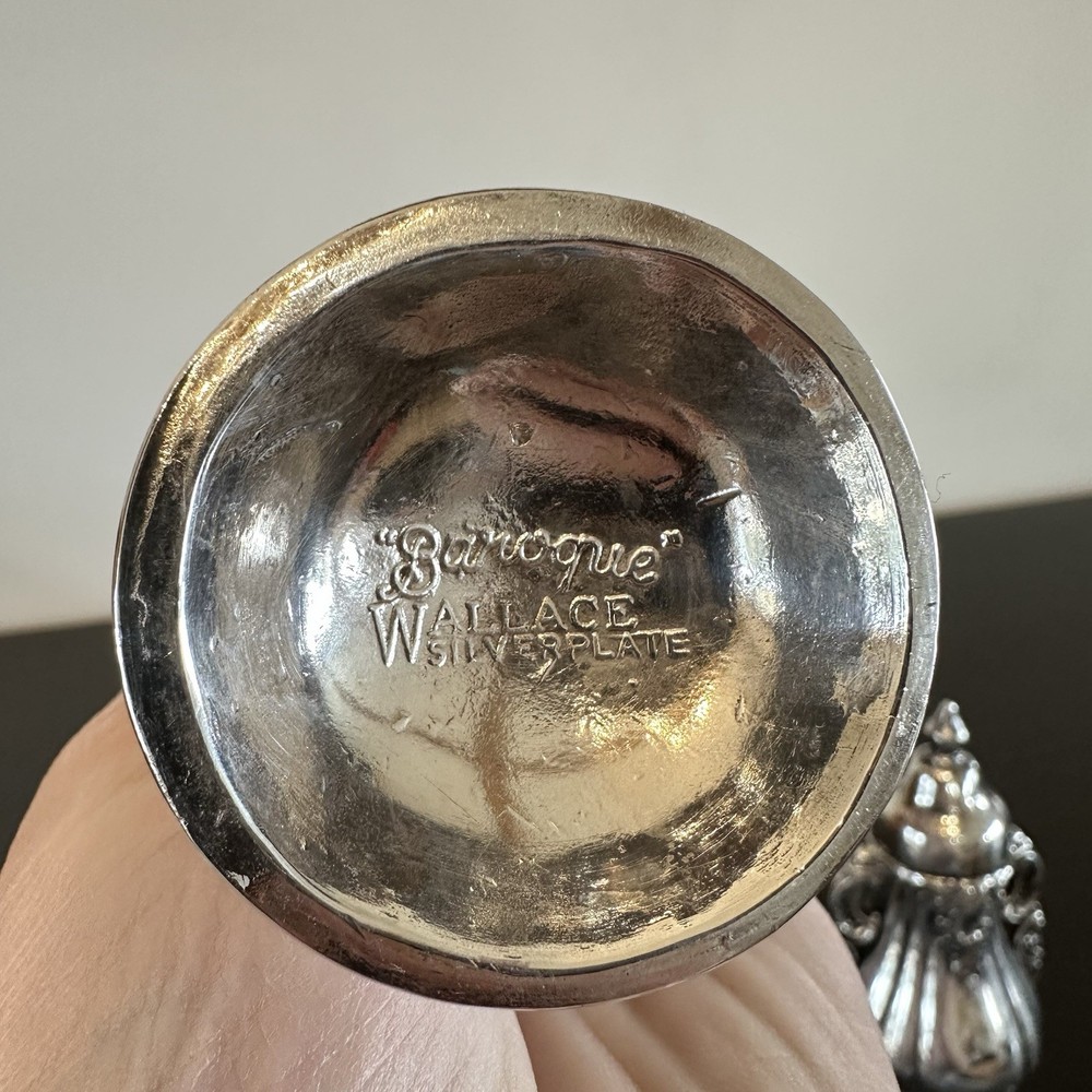 Wallace Baroque Silverplate Salt & Pepper Shakers Ornate Heavy Pair