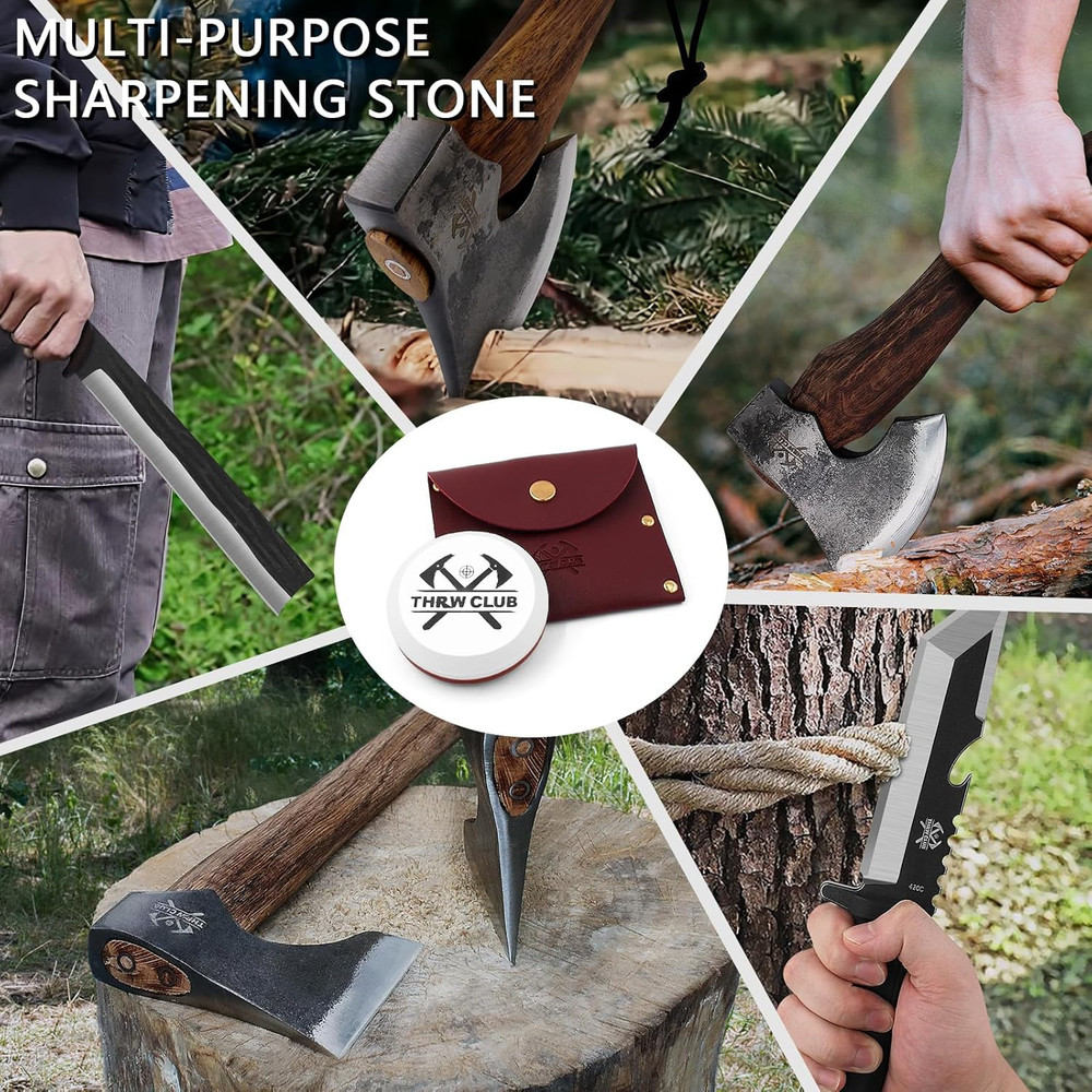 Axe Sharpener 400/1000 Grit - Hatchet/Axe Sharpening Stone, Axe Blade