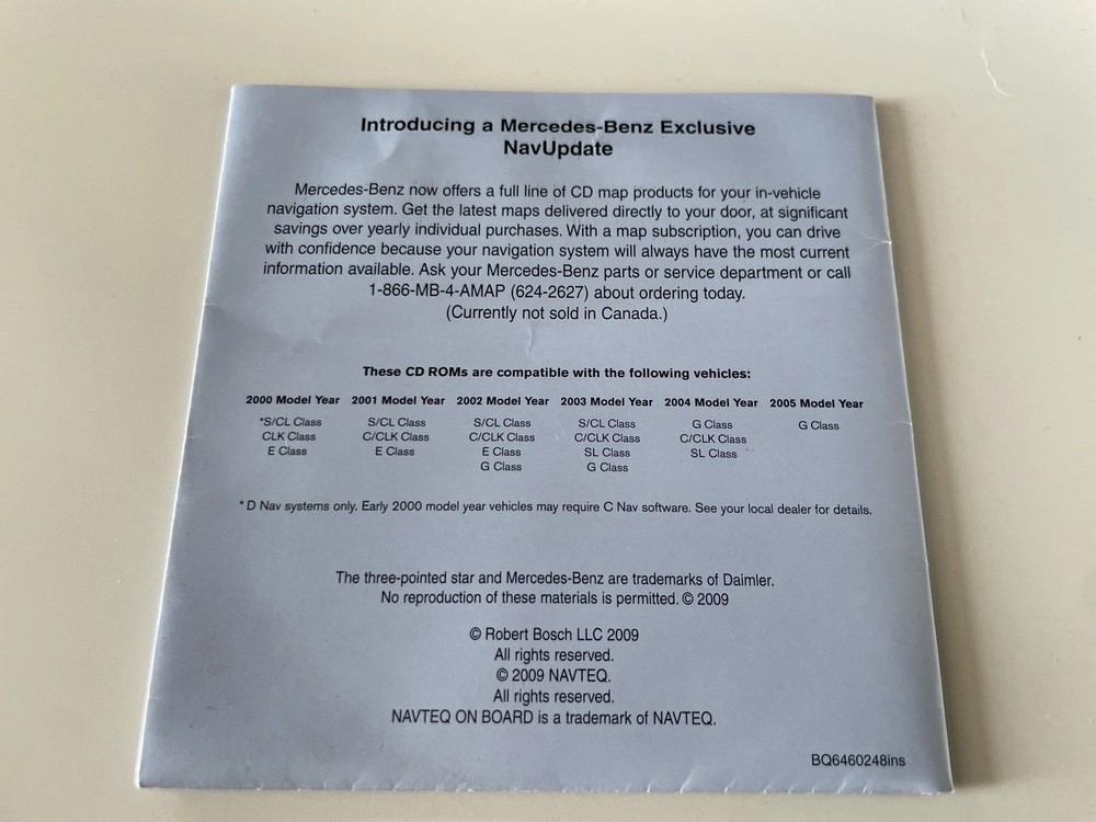 2000-2005 MERCEDES C CLK SL E G CL CLASS NAVIGATION CD 2010 VERSION OEM🟠