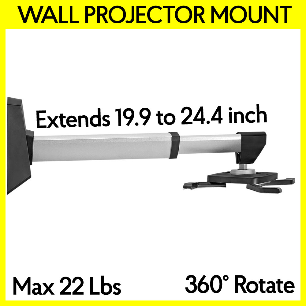 Short Throw Projector Wall Mount Bracket Tilt & 360º Swivel Extendable Max 22lbs