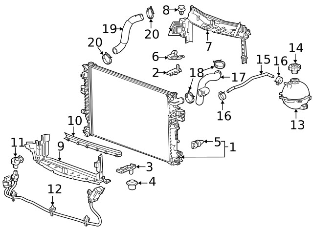 Genuine GM Driver Side Radiator Upper Bracket 84258382