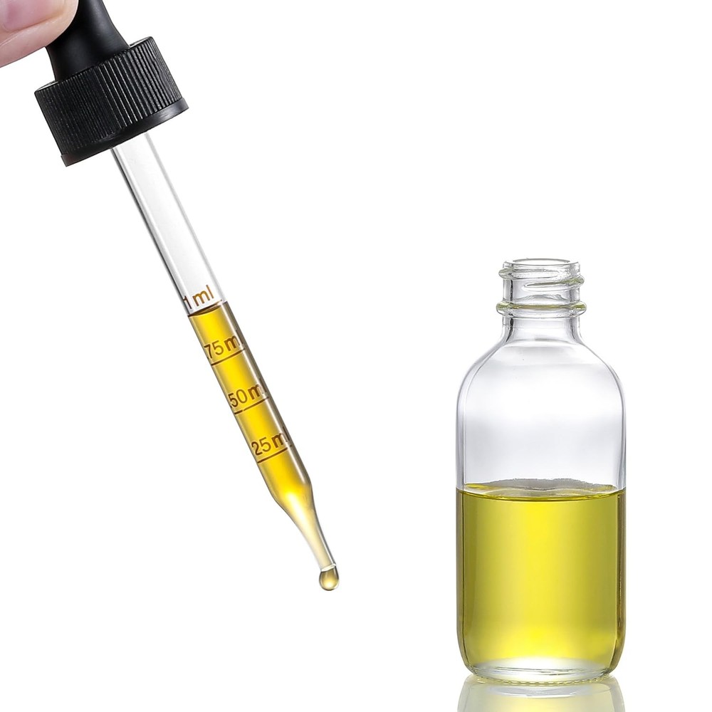 4 Pack 2 oz Glass Dropper Bottles with Measured - 60ml Clear