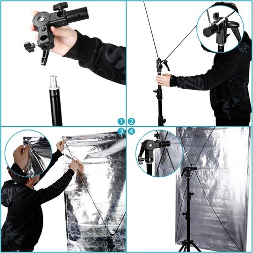 Neewer 35 x 70 in Flat Panel Reflector with Bracket Black