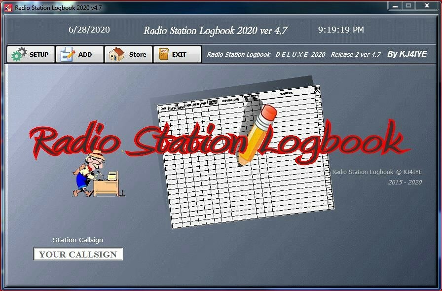 Computer Radio Log Book Database Software v4.7b on USB Flash Drive - KJ4IYE