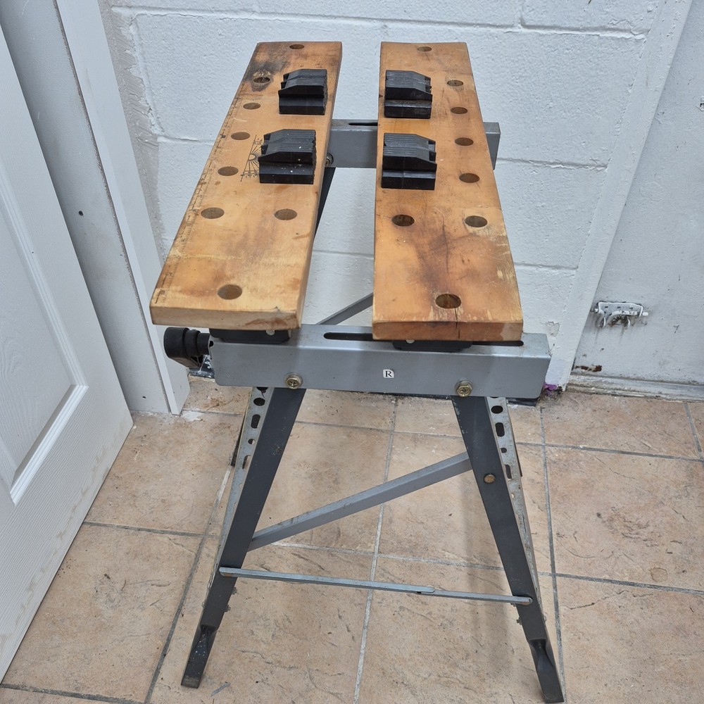 Portable Folding Workbench Adjustable Work Table 220 lbs Load Capacity