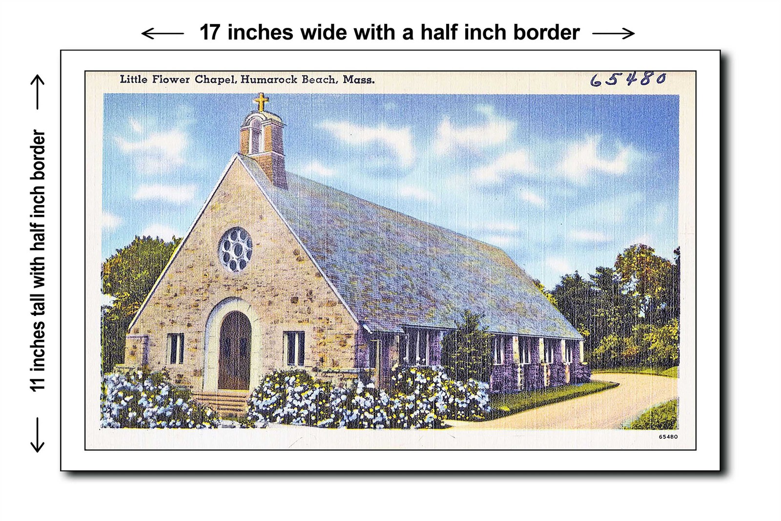 Massachusetts 1940s - Little Flower Chapel, Humarock Beach, Mas - 11x17 Poster