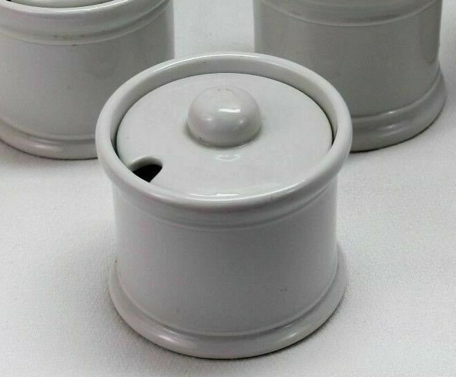 USQMC Sugar Bowl Mustard Relish Condiment Jar bone China w Lid each E090