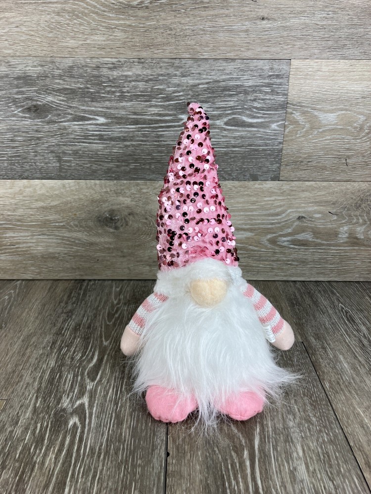 Gnome Pink Sequin Lighted Figure Night Light Lamp