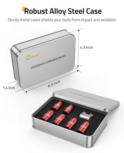 Headspace & Seating Depth Comparator Kit - 14 Inserts, 6 Bushings, Precision Mea