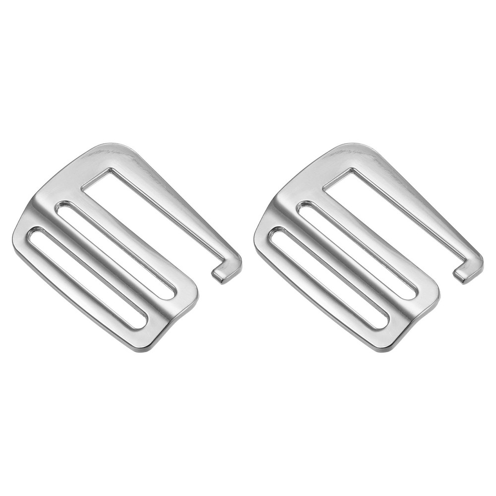 1.5" Webbing Release G Hook Buckle Adjuster for Backpack Strap, 2Pcs Silver