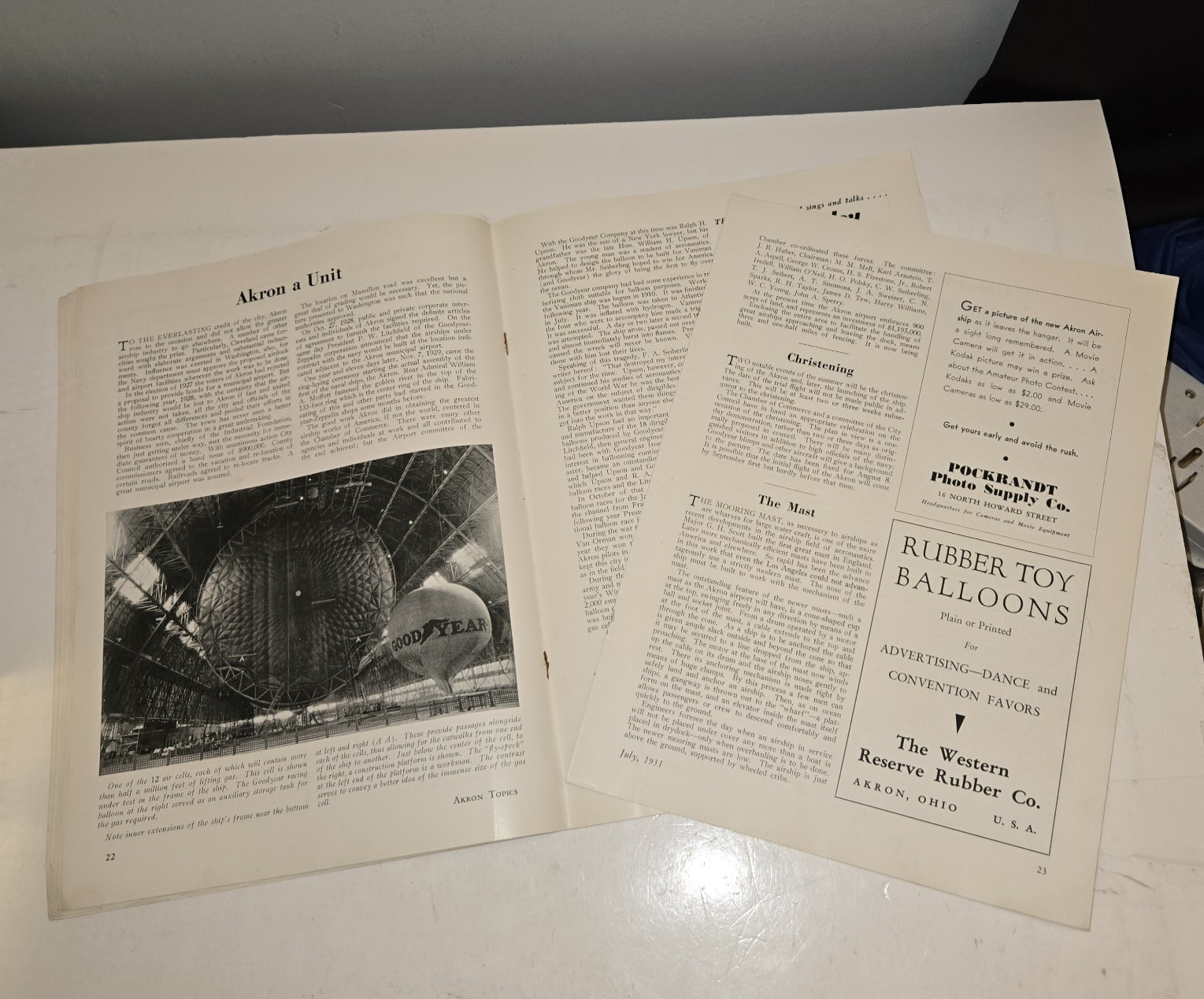 1931 Akron Topics ZRS-4 USS Akron Airship Magazine Rare Ohio Goodyear History