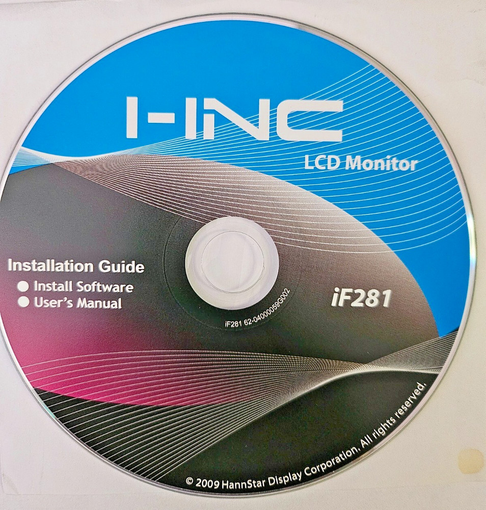 PC Software CD Disc I-INC iF281 LCD Display Installation Guide