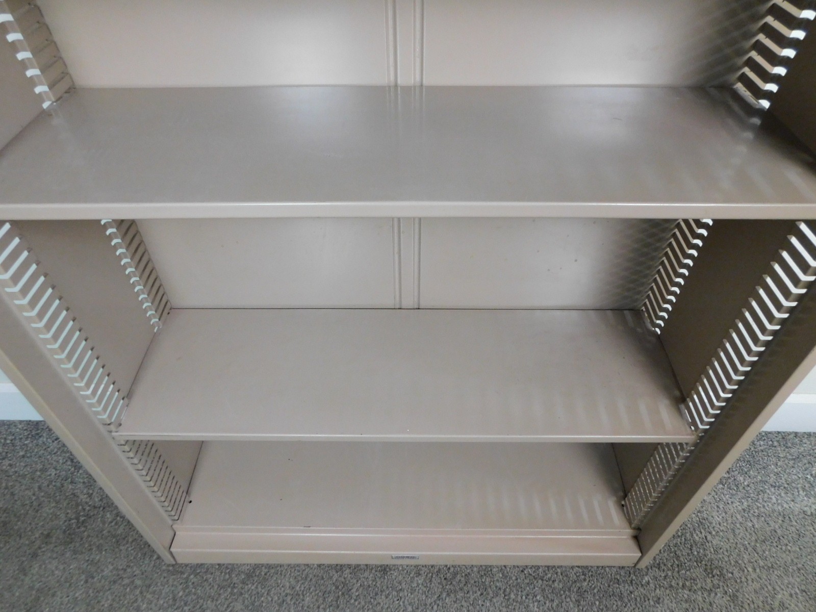 Large Steampunk Industrial Metal Adjustable Shelves Bookcase 42x36x12 VTG -SHIPS