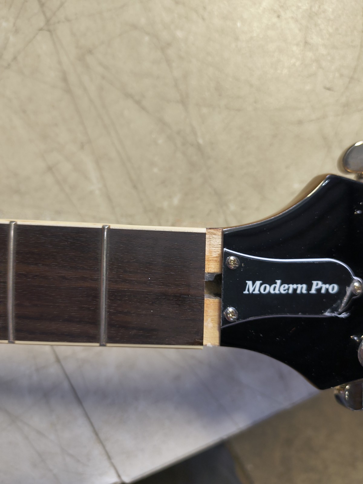 Epiphone Les Paul Modern Pro Electric Guitar - Metallic Gold, cracked, read all