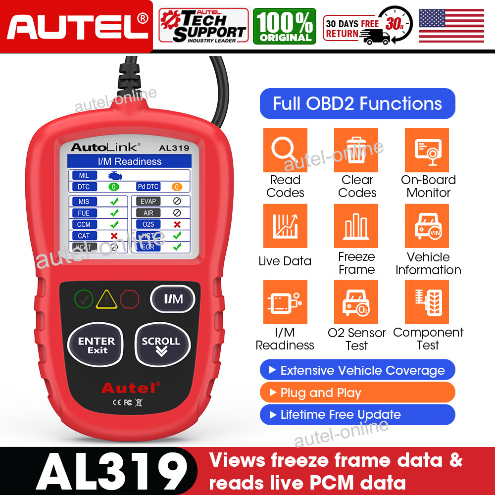 Autel Autolink AL319 OBD2 CAN OBDII Auto Car Code Reader Diagnostic Scanner Tool