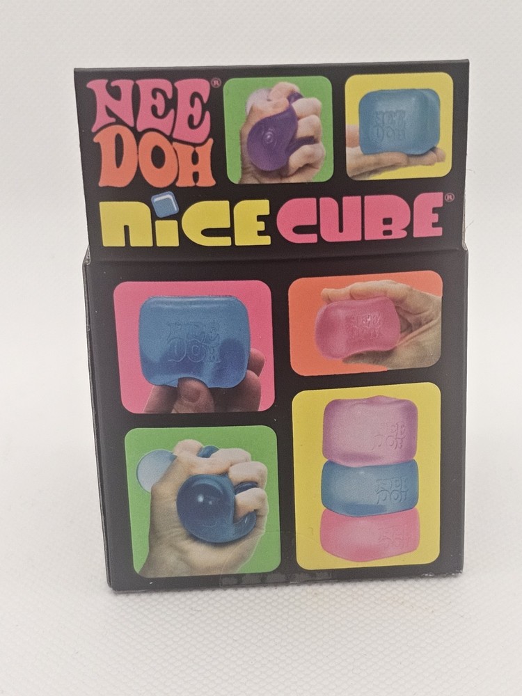 HOT 🔥 NeeDoh Nice Cube Nee Doh Squishy Clear Cube 💙 Blue!