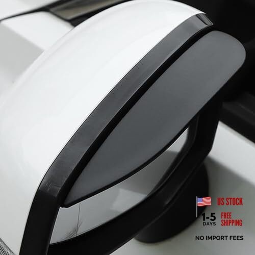 Car Rearview Rain Eyebrow Shield,Car Mirror Rain Protector 2PC Solid Black