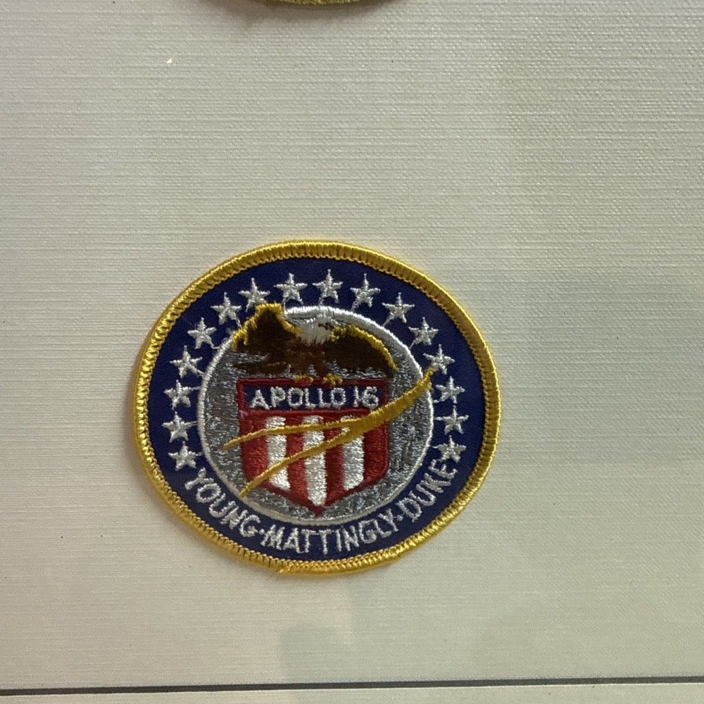 Framed 30”/20” Apollo mission patches quantity 12