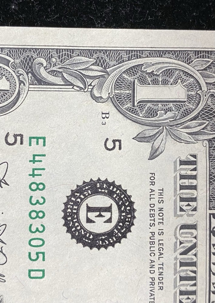 1974 $1 Richmond District Seal Over Inked Error Note