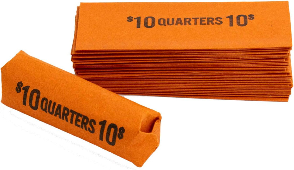 Quarter Flat Coin Wrappers, Solid Bundle of 100