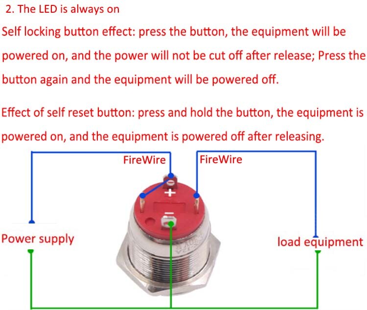 12mm Metal Waterproof LED Illuminated Switch Momentary Push MINI Button Switch