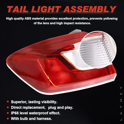 Tail Light Outer Compatible With 2016-2019 Chevy Cruze Sedan Outer Driver Left