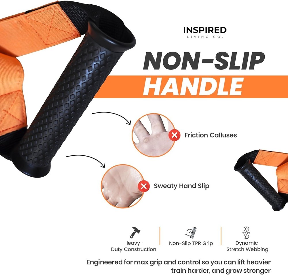 Elastic D Handle Cable Attachments 2-Pack for Versatile Home Gym Exercises