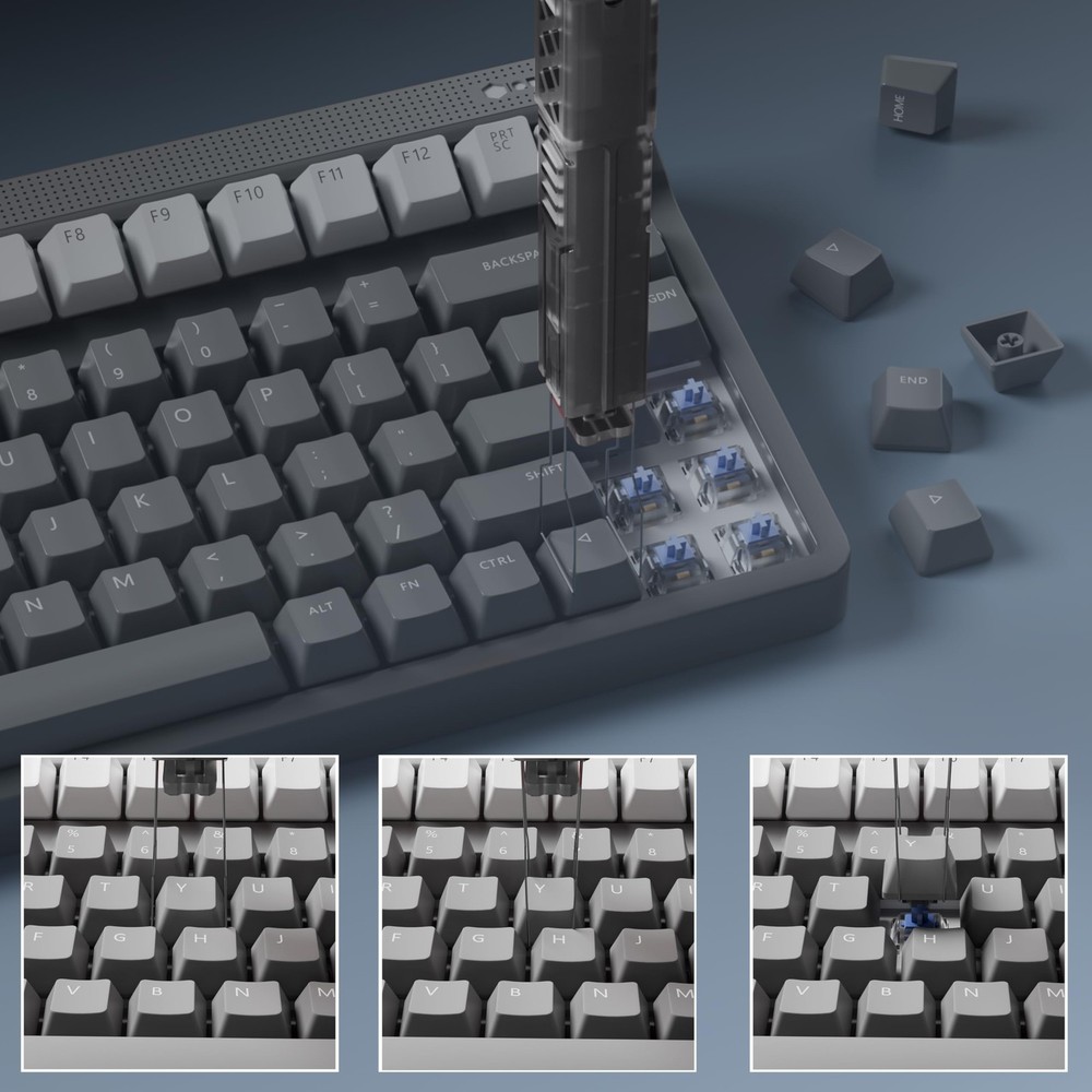 Translucent 2-in-1 Switch Puller Keycap Puller for Hot-Swappable Mechanical K...