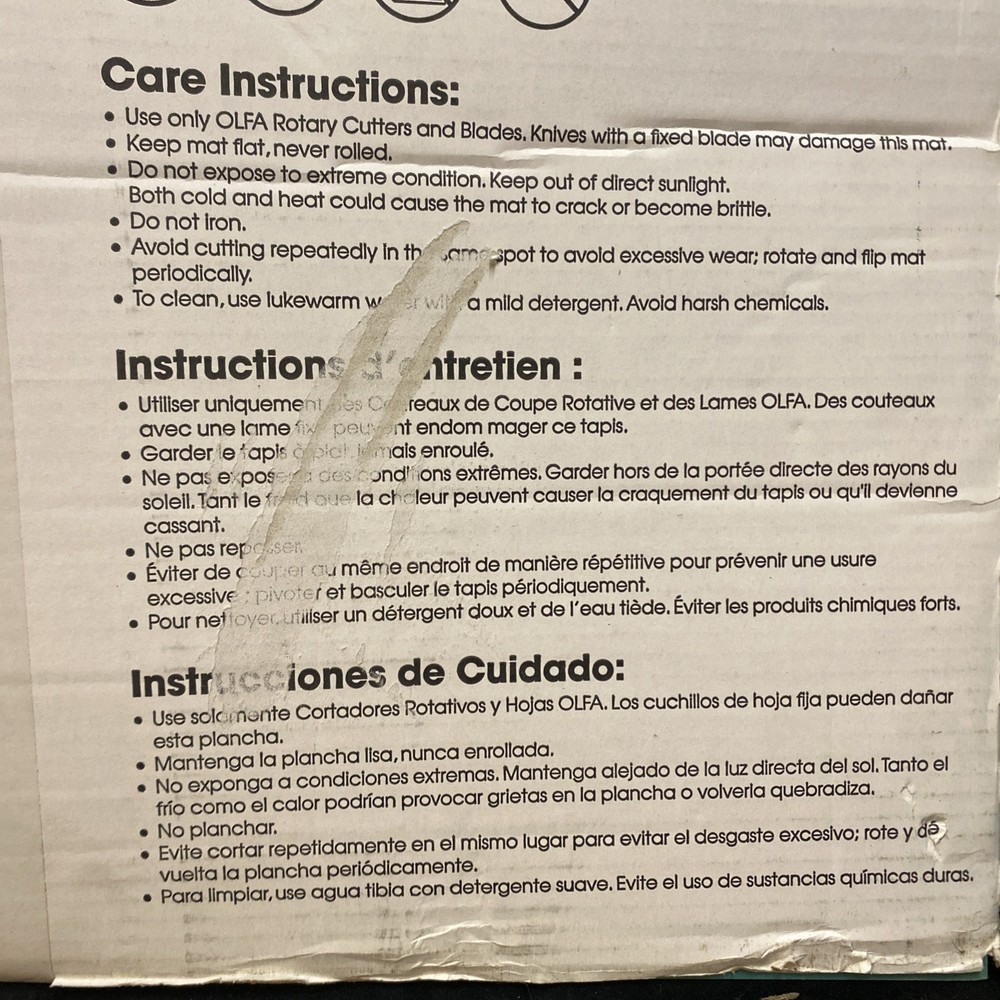 OLFA Continuous Grid Rotary Mat Set 3 Assorted Mats W Clips & Box Lightly Used