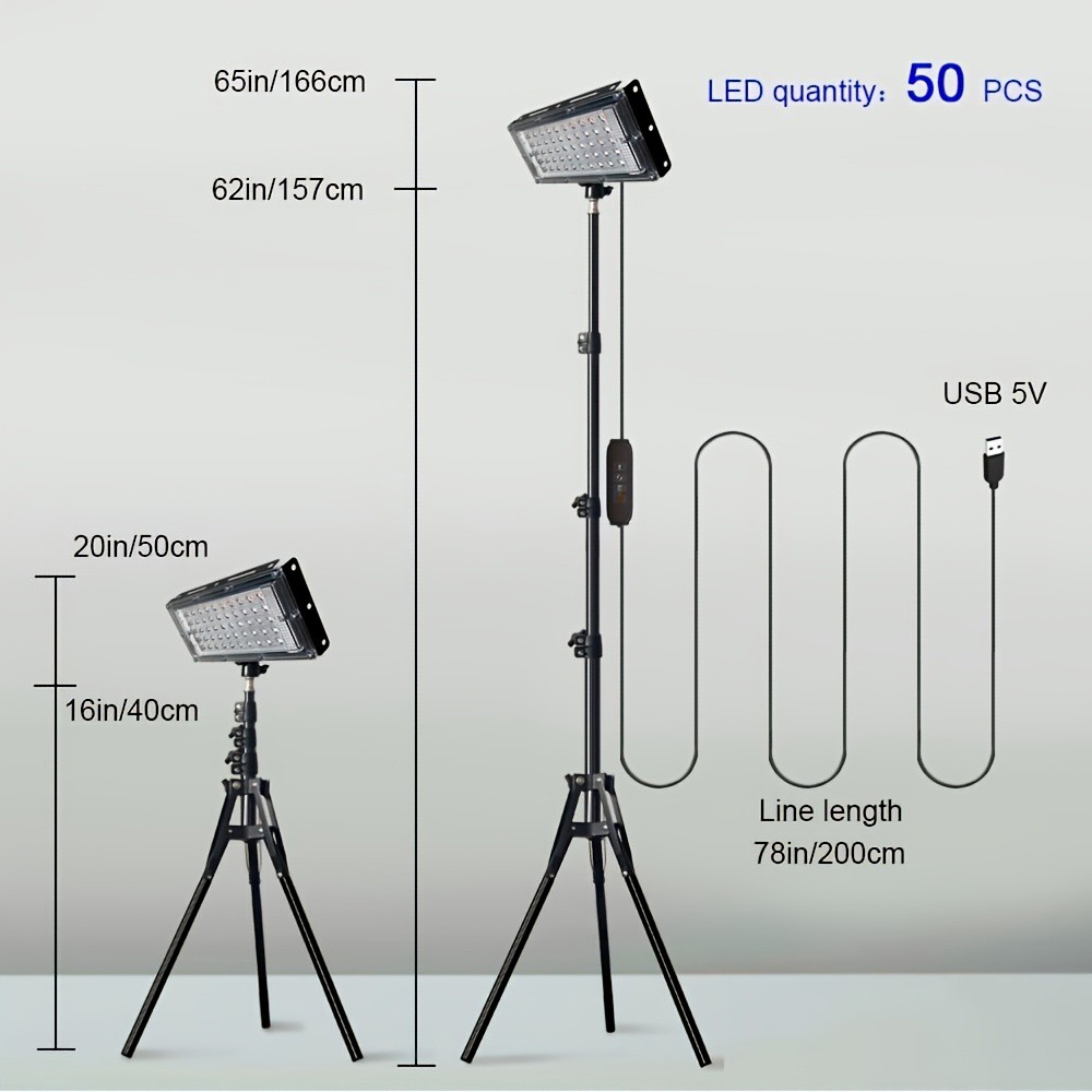 2pcs Adjustable 22000 Lumen LED Work Lights with Foldable Tripod Stand 6500K