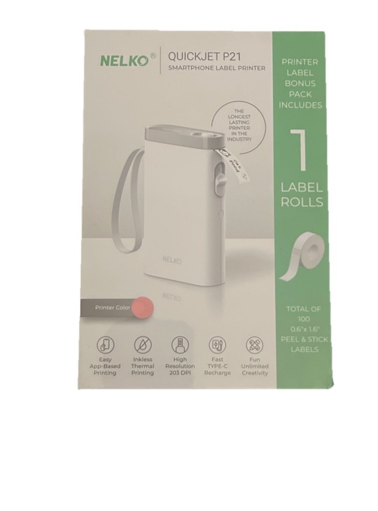 NELKO Portable Label Maker Machine with Tape P21 Bluetooth Label Printer NEW