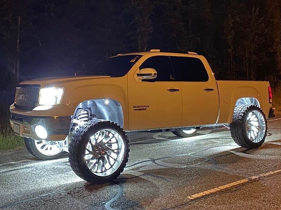 4Rings 15.5'' Quad Row Wheel Lights Strobe Pure White LED Rim Lights for Truck