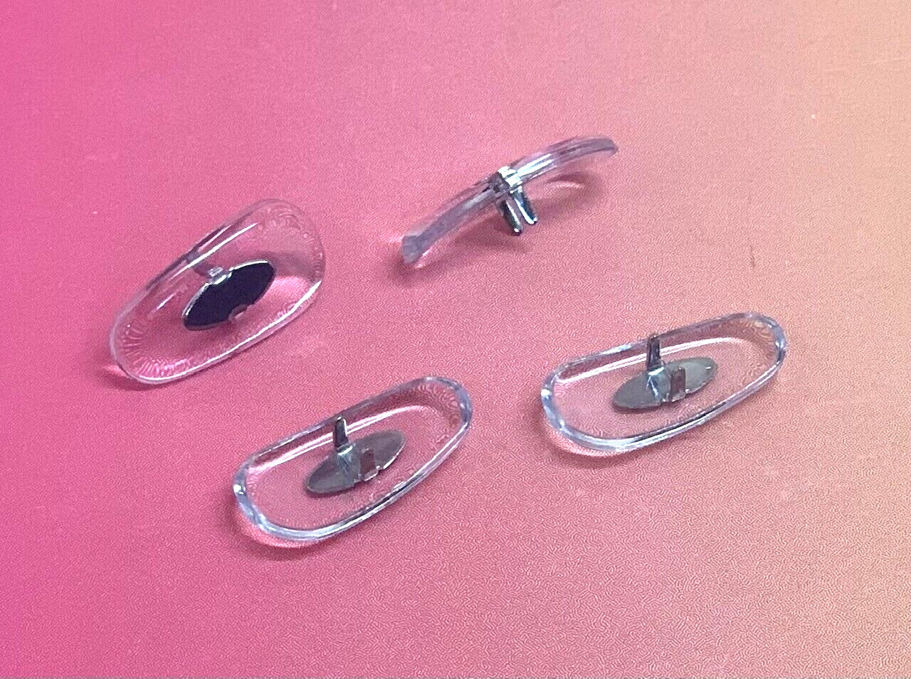 😎 2 Pair: Crimp-On Silicone Nose Pads Eyeglasses for Ray Ban RB Silver Clip 14