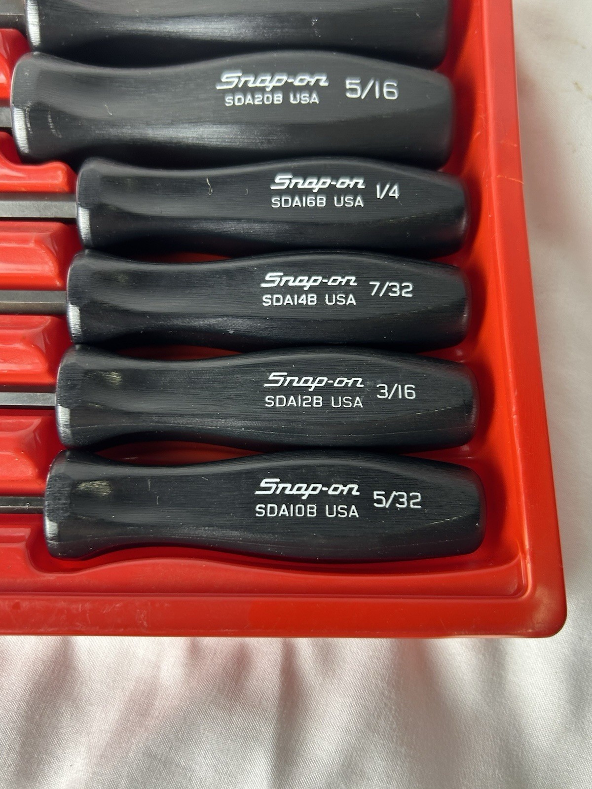 RARE Snap-On Hex Allen Wrench Set SDA5B-SDA24B Black Handles 13 Piece