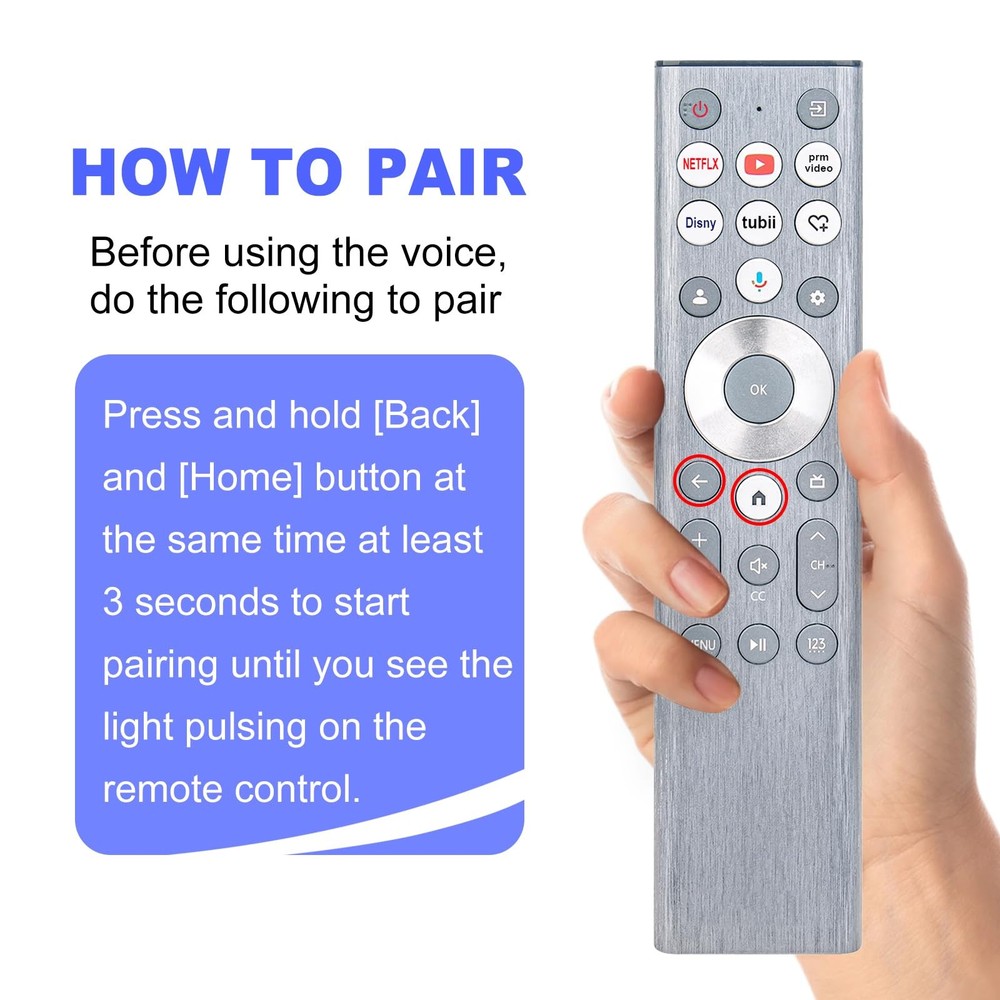ERF6A80 Replace Voice Remote Control with Backlit fit for middle, Silver