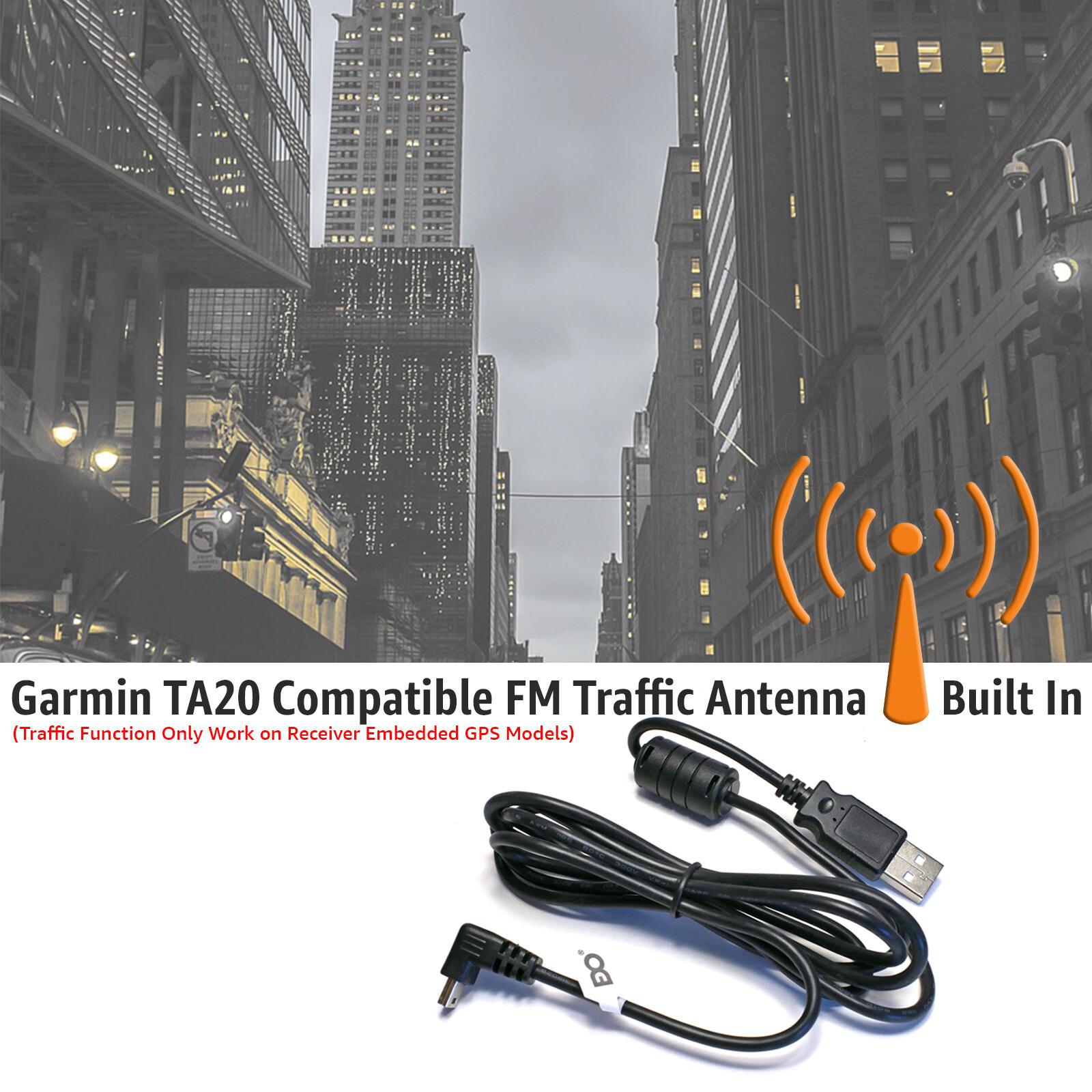 USB Charging Cable Power Cord for Garmin GPS Drive DriveSmart DriveAssist TA20