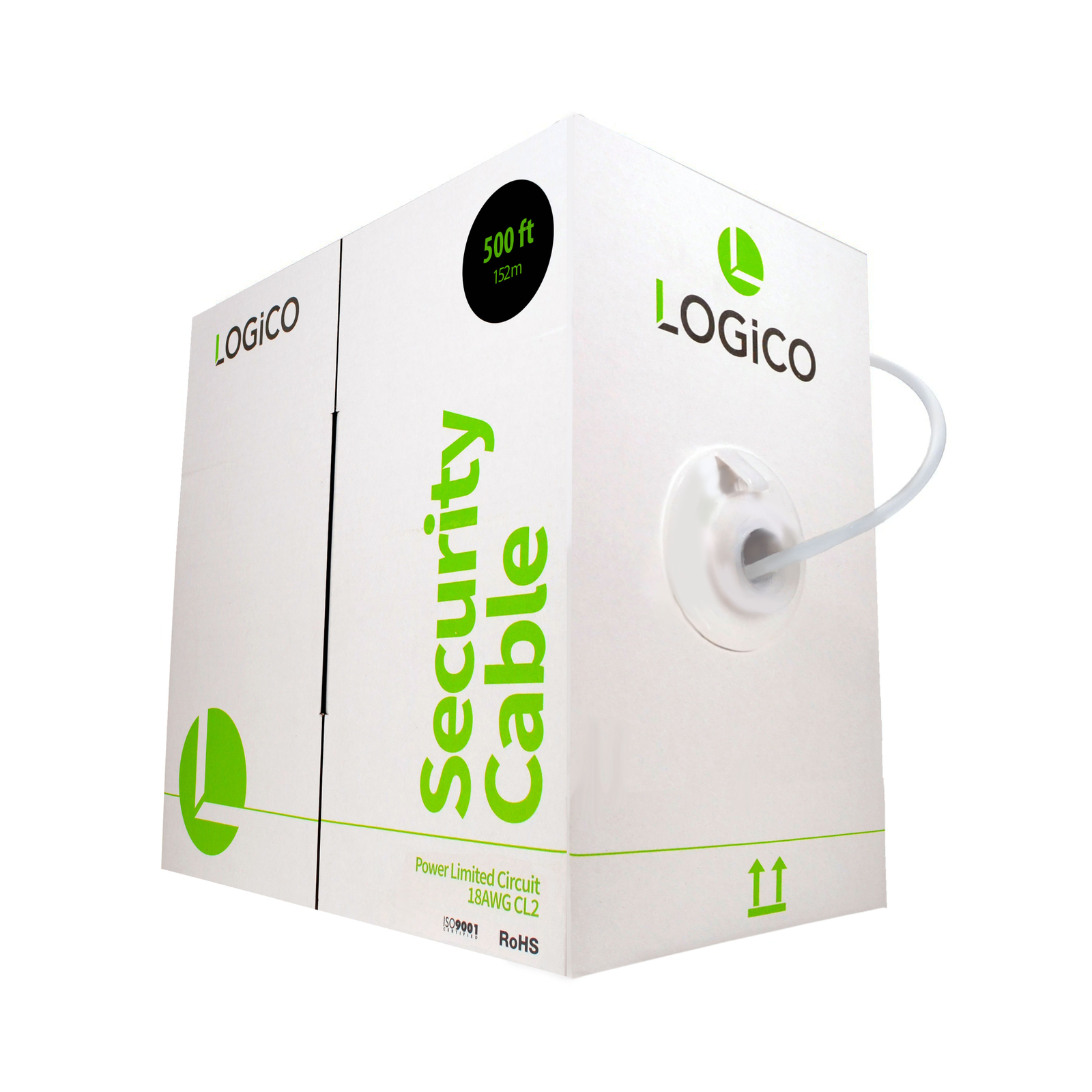 Security Burglar Alarm 18/2 Control Cable 500FT Stranded White 500' Speaker Wire