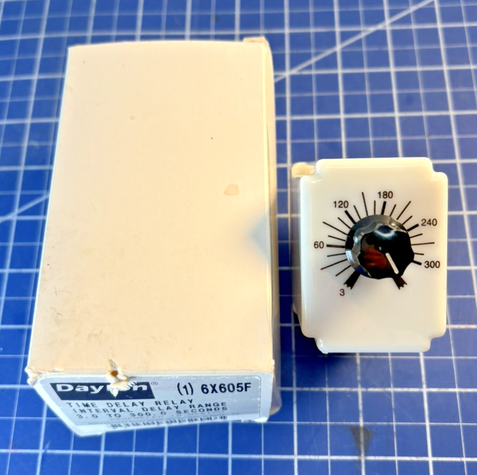 Dayton 3-300Sec Interval Delay Solid State Time Delay Relay 6X605F In Box