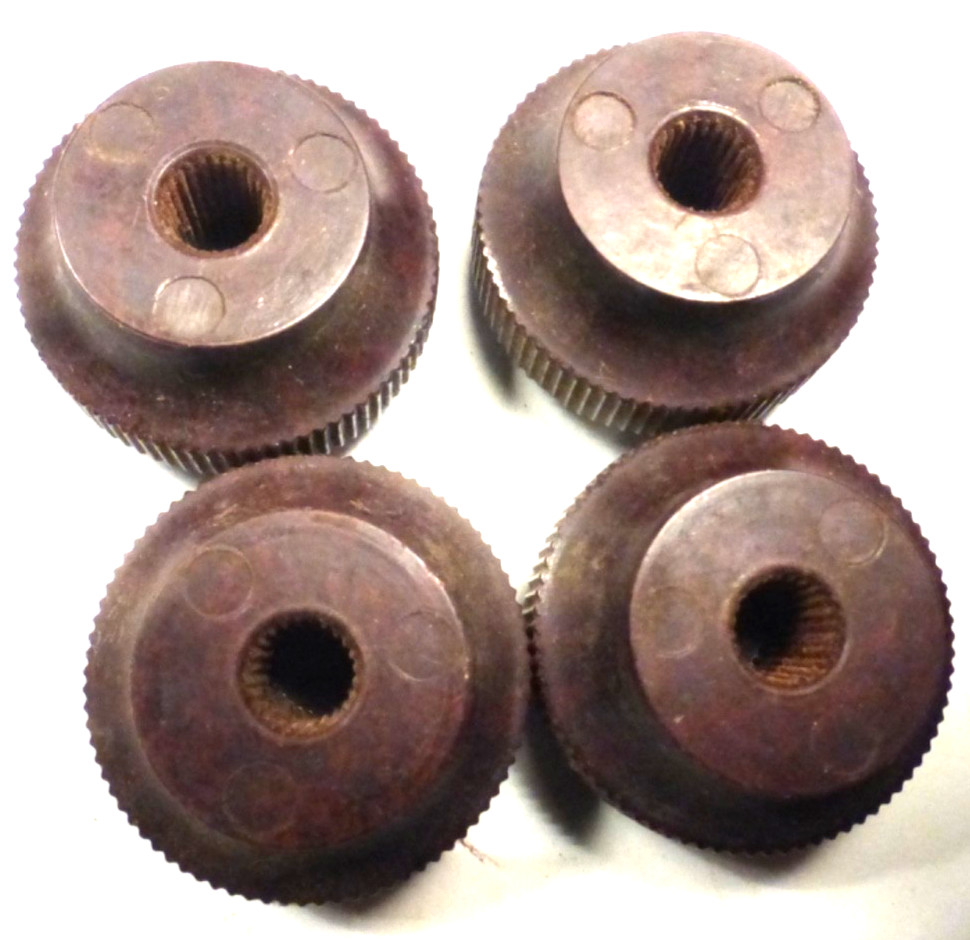 vintage FIRESTONE AIR CHIEF 4-A-2 TABLETOP : SET OF 4 BAKELITE push-on KNOBS