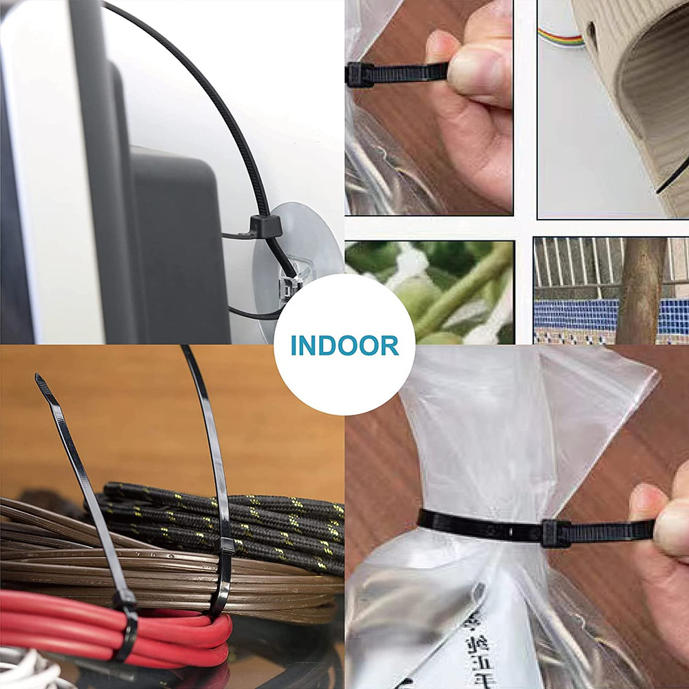 Zip Ties Assorted Sizes(4+6+8+12) 400 Pack Black Cable Ties...
