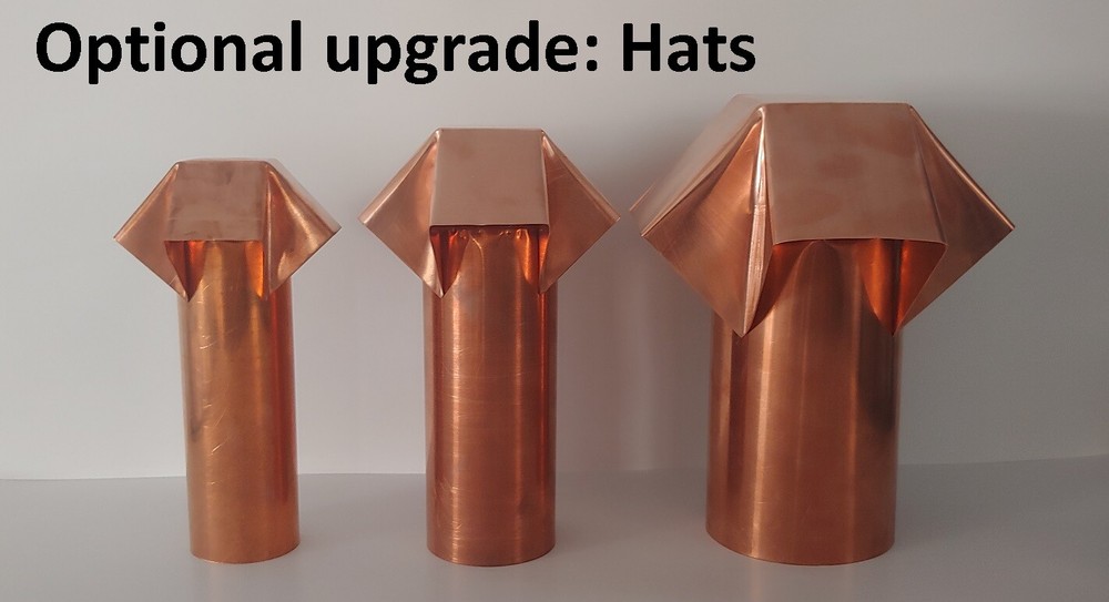 COPPER ROOF JACK VENT STACK for PVC plumbing pipe