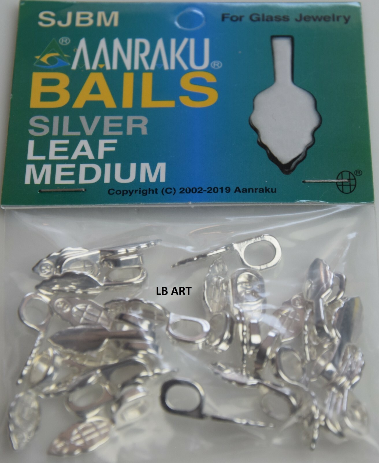 New Sealed 25 pack AANRAKU Medium Silver Plated Leaf Pendant Bails