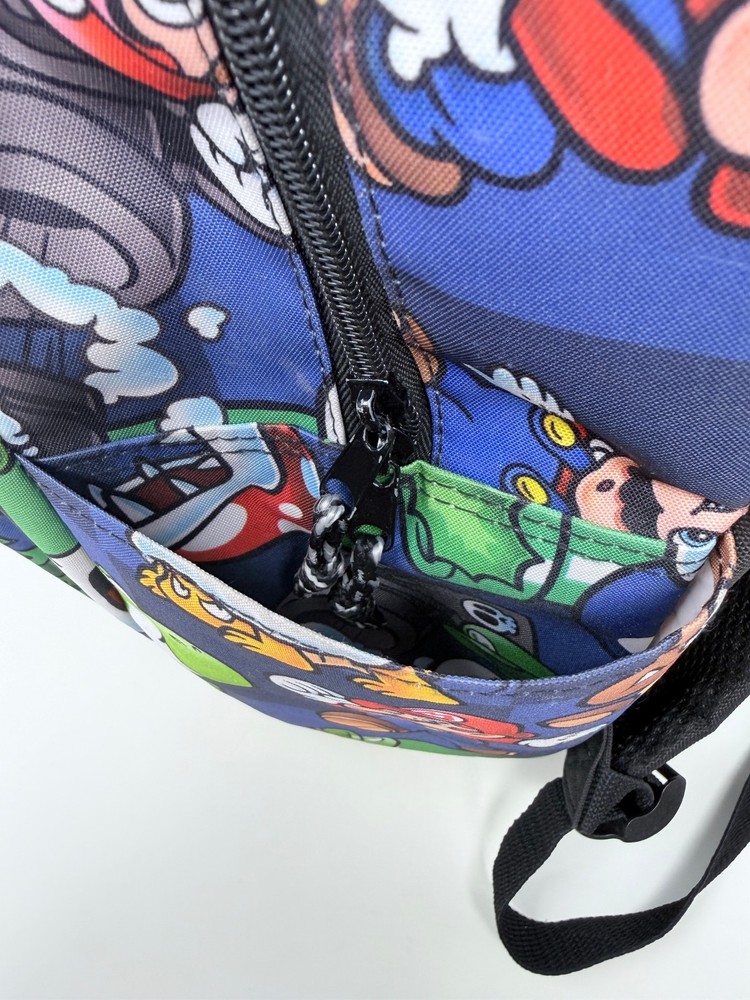 Nintendo Super Mario Kids School Backpack W/ Adjustable Straps- Multi Colored
