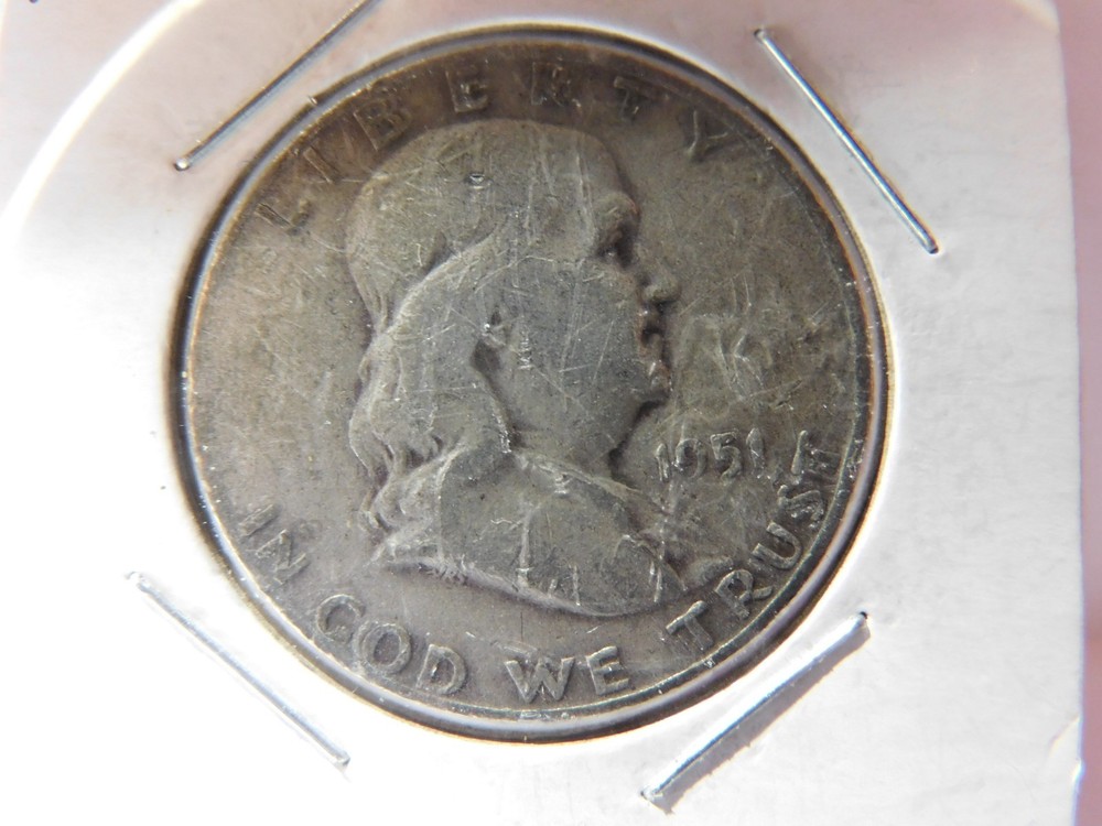 1951 Franklin Half Dollar - Circulated - 90% Silver