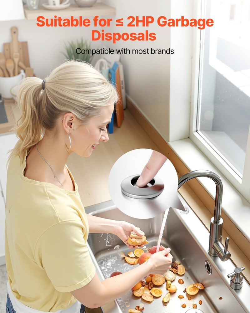 Garbage Disposal Air Switch Kit 2.5" Button Food Waste Activated Control