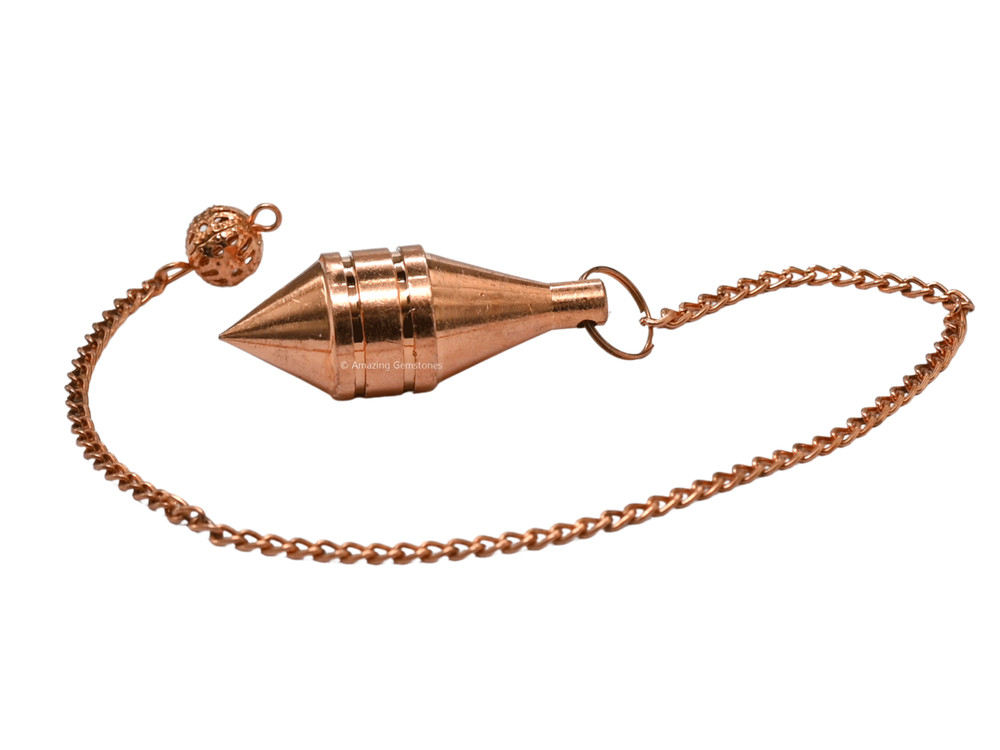Metal Pendulum Copper Cone with Ring Steel Copper Pendulum for Divination