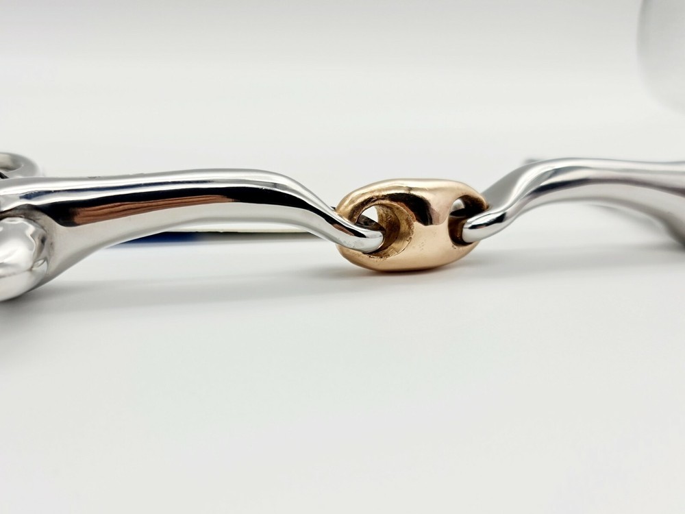 Hanging Cheek Snaffle Bit Curved 14MM SS Copper Lozenge (*SAME DAY DISPATCH*)
